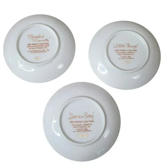 Vintage 80s Avon Mothers Day 5 inch Mini Collector Plates 1981, 1982, 1983 - Picture 2 of 11